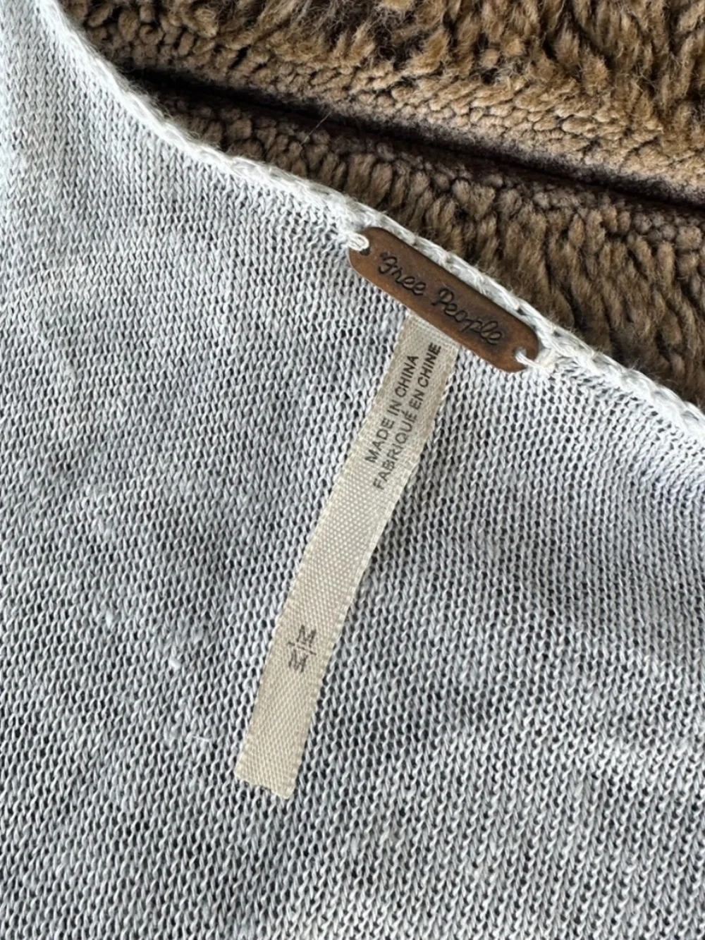 FREE PEOPLE Two Tone Sweater Tank Ivory Medium Excellent Condition